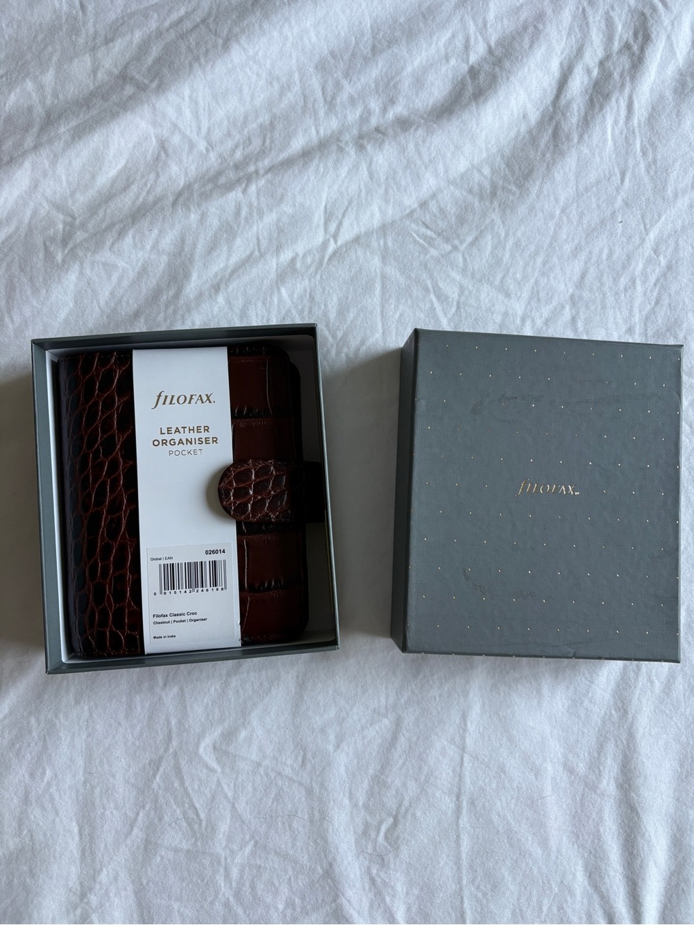 Filofax chestnut Croc Leather Pocket Organiser